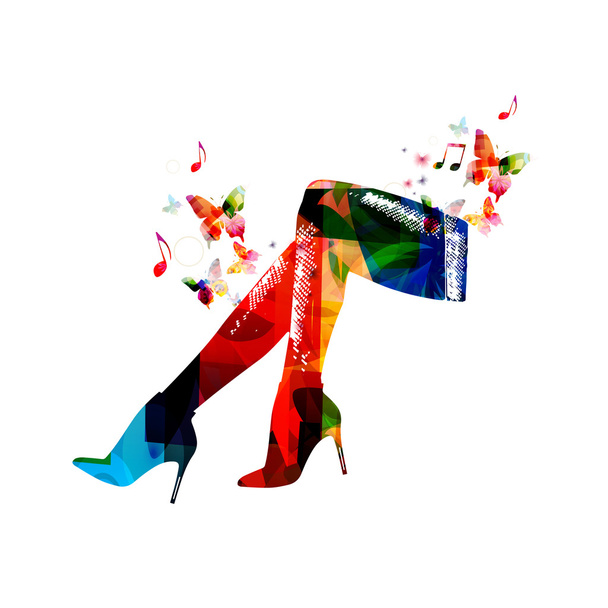 Színes női lábak design - Vektor, kép