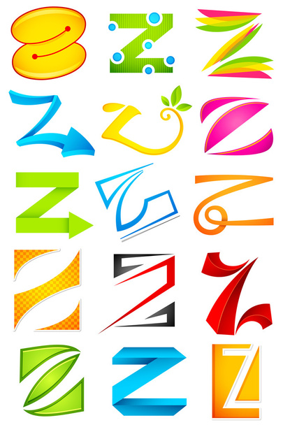 Different Icon with alphabet Z - Vecteur, image