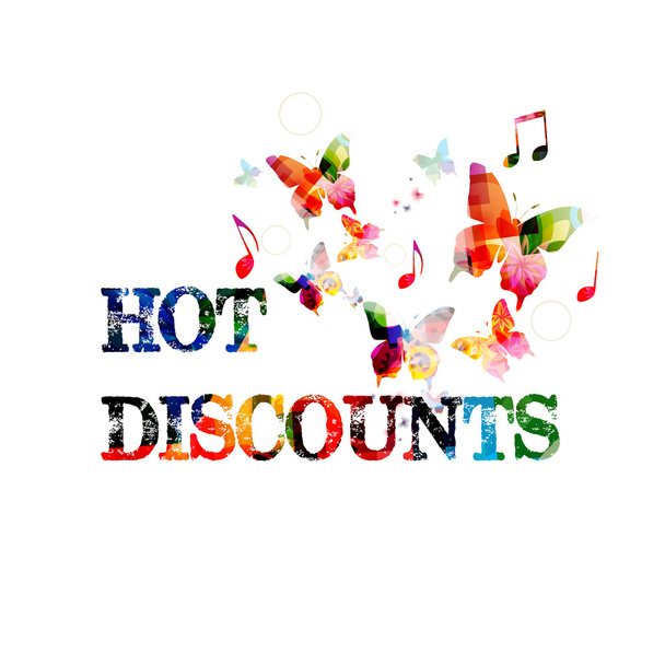 Colorful HOT DISCOUNTS design - Vector, Image