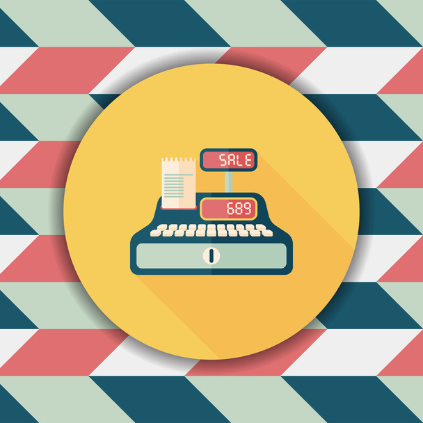 shopping cash register flat icon with long shadow,eps10 - Vector, Imagen