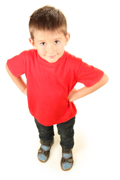 Portrait of little boy isolated on white - Fotó, kép