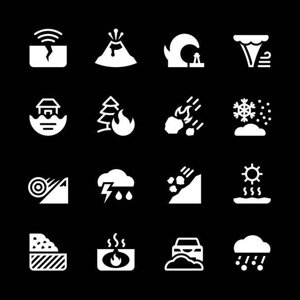 Набор икон стихийного бедствия
 - Вектор,изображение