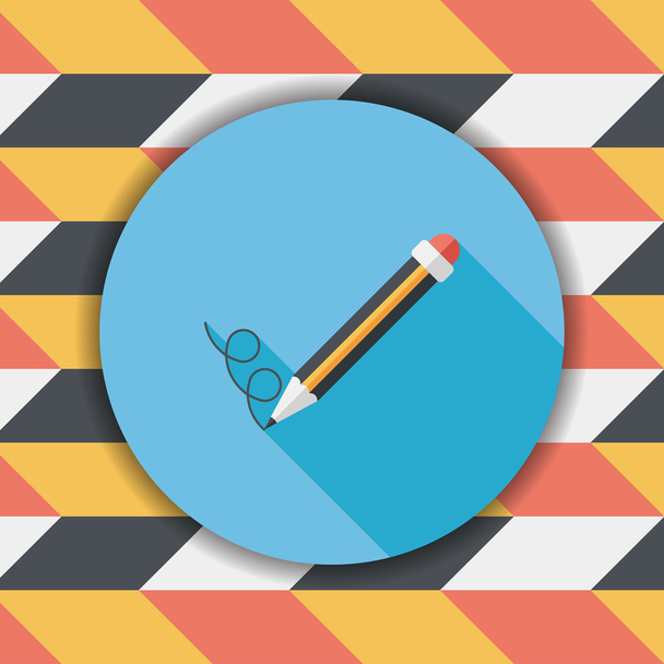 Pencil flat icon with long shadow,eps10 - Vector, Imagen