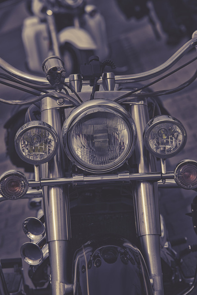 close up on classic Motorcycle headlight - Foto, immagini