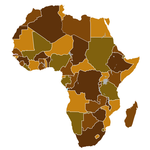 Africa　map - Vektör, Görsel