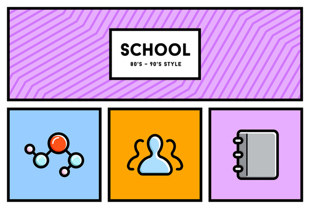 conjunto de ícones de educação escolar  - Vetor, Imagem