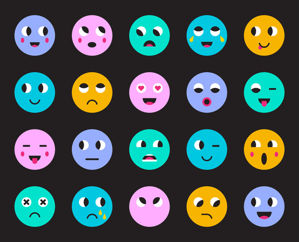 Set of Emoticons Icons  - Vector, Image