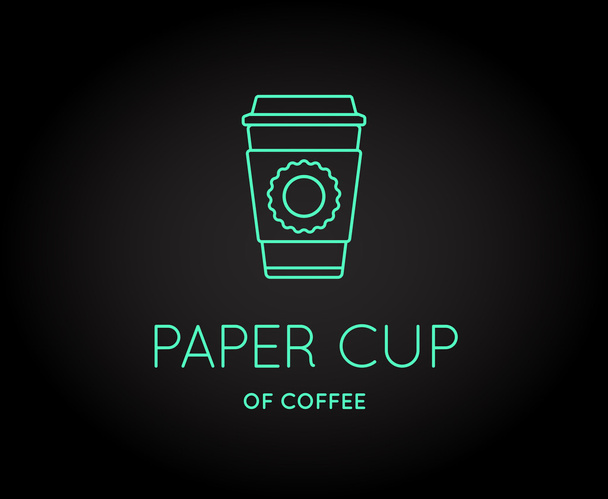 Kaffee-Zubehör-Symbol mit Schriftzug  - Vektor, Bild