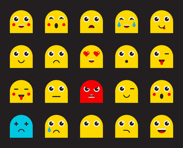 Conjunto de ícones Emoticons
  - Vetor, Imagem