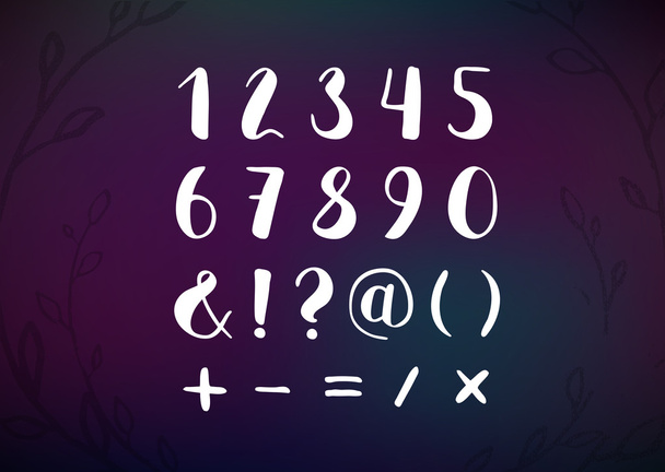 Dígitos escritos con pluma de pincel con tinta
 - Vector, imagen