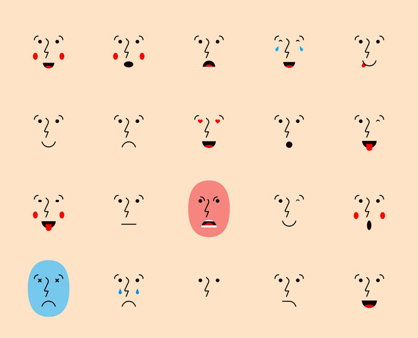 Σύνολο των Emoticons εικόνες  - Διάνυσμα, εικόνα