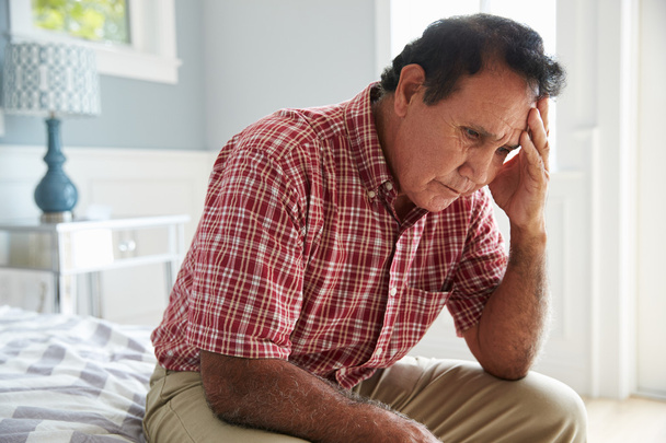 Senior Man Suffering With Depression - Фото, изображение