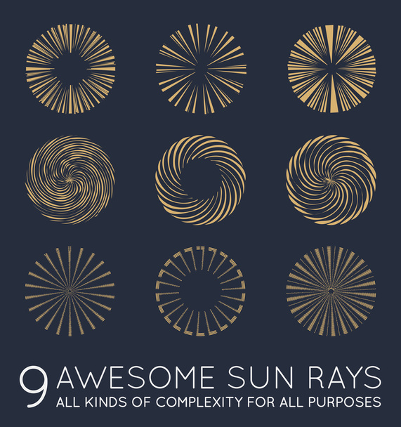Set of Sun Rays - Vector, Image