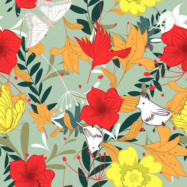 Seamless floral ornate  pattern - Vektor, kép
