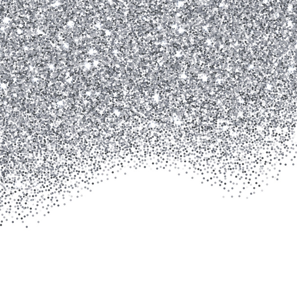 Silver glitter textured border - Vector, Image
