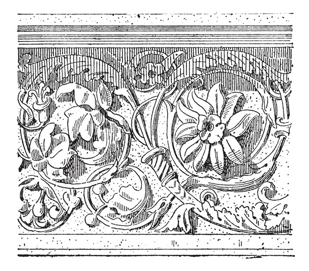 Дизайн листвы, винтажная гравировка
 - Вектор,изображение