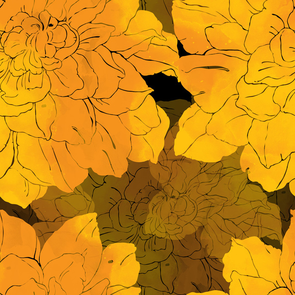 Chrysanthemen. nahtloses Muster. - Foto, Bild