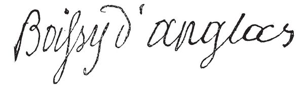 フランソワの署名アントワーヌ ・ ド ・ boissy d'anglas (1756年-1826 年)、vi - Διάνυσμα, εικόνα