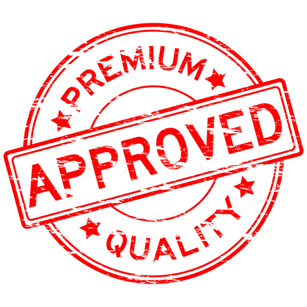 Grunge jóváhagyja prémium minőségű bélyegző - Vektor, kép