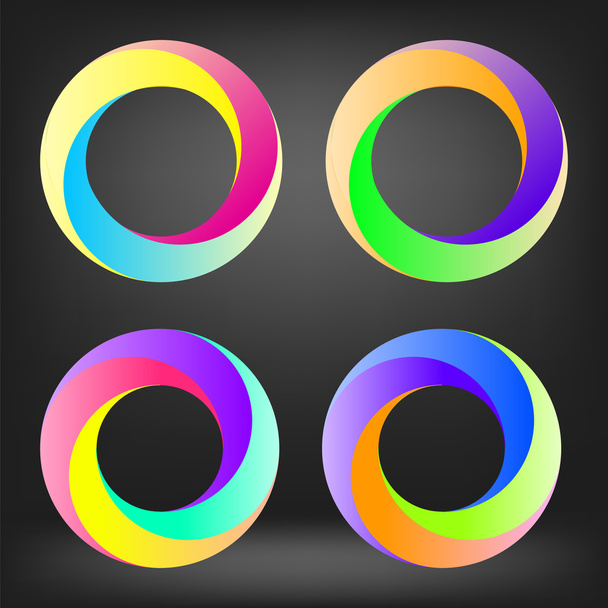 Set van kleurrijke cirkel pictogrammen - Vector, afbeelding