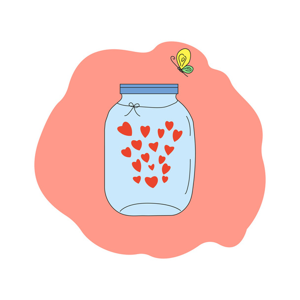 love jar card - Vector, Imagen