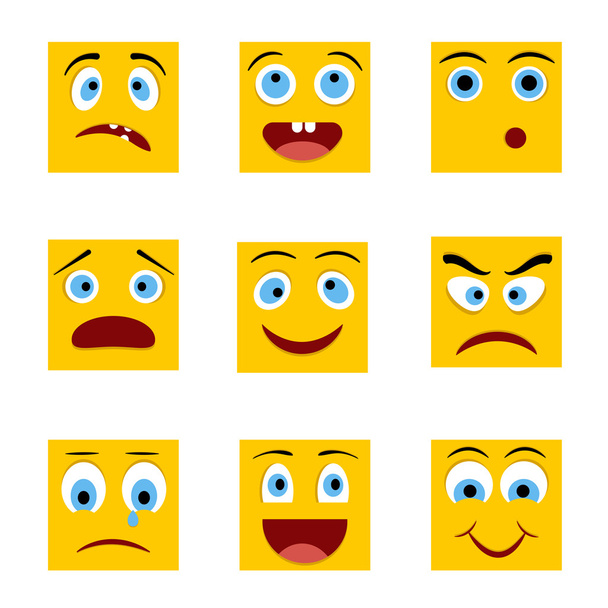 Foursquare yellow smile - Vettoriali, immagini
