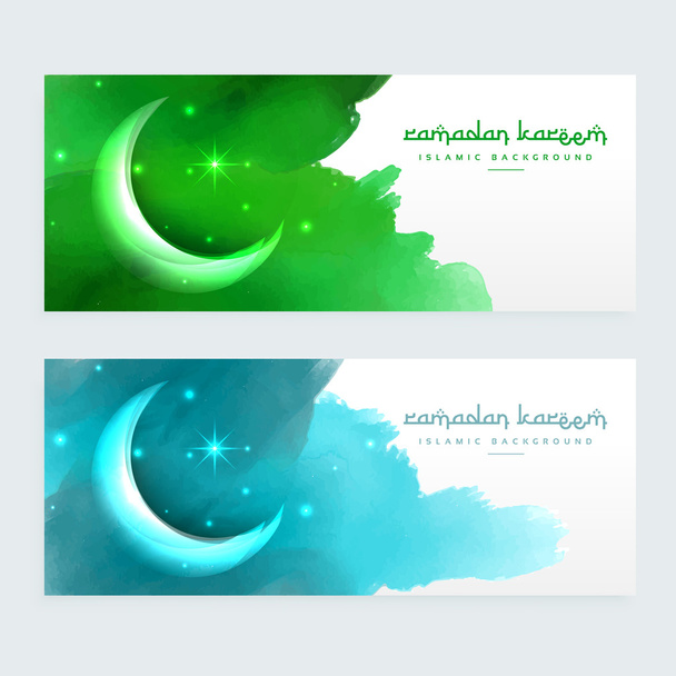 ramadan banners design with moon - Vektor, Bild