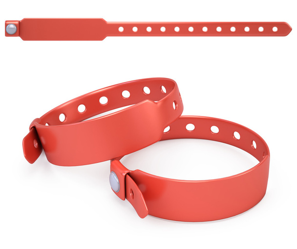 pulseira em branco vermelho isolado no branco - renderização 3d
 - Foto, Imagem