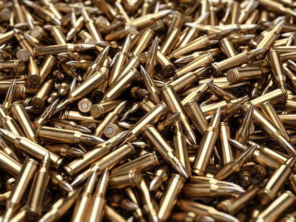 Bullets pile background - 3d render - Photo, Image