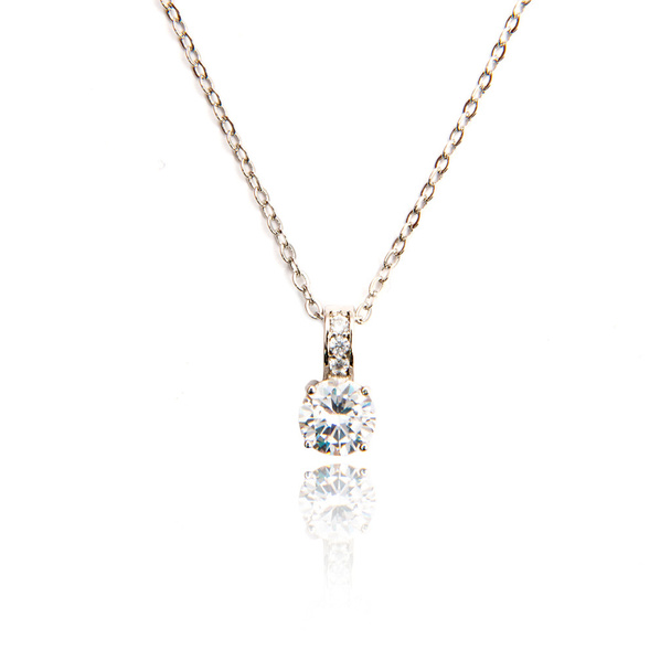 Diamond pendant isolated on white - 写真・画像