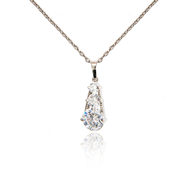 Diamond pendant isolated on white - Foto, Imagen