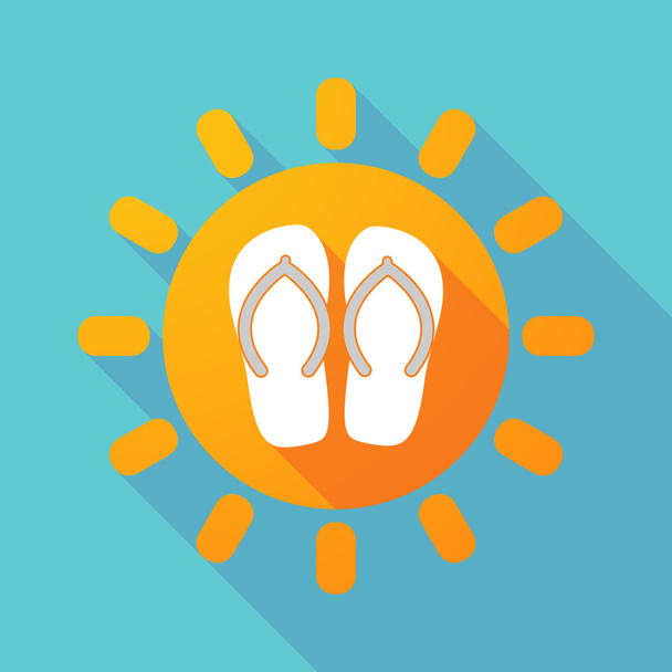 Long shadow sun with   a pair of flops - Vector, Image