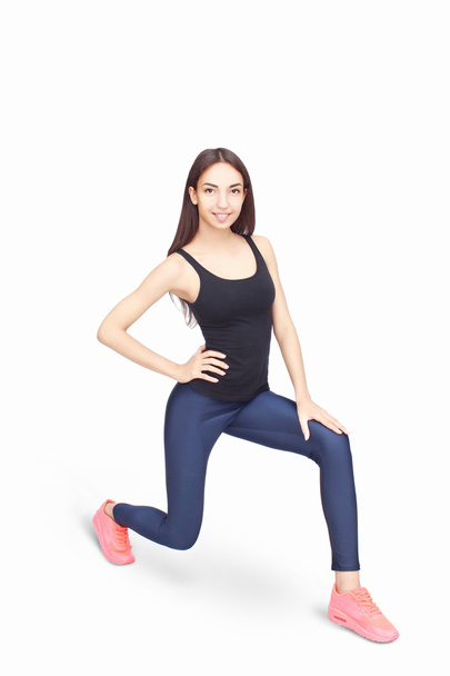 Portrait of smiling fitness young woman - Foto, imagen