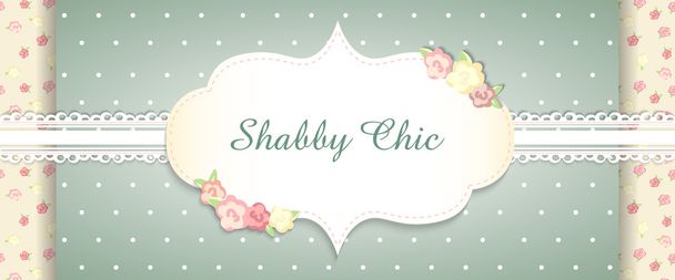Shabby Chic. Glückwunschkarte - Vektor, Bild
