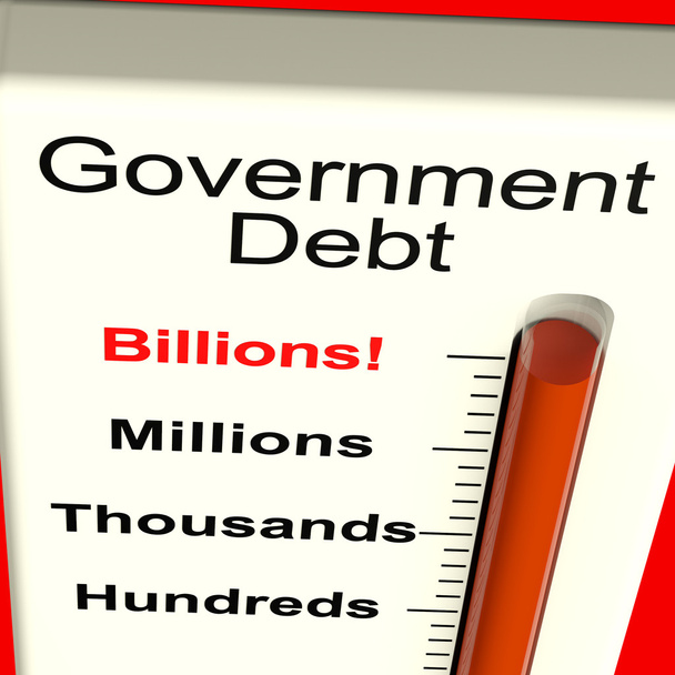 数十億ドルを負う政府債務メーター表示国家 - 写真・画像