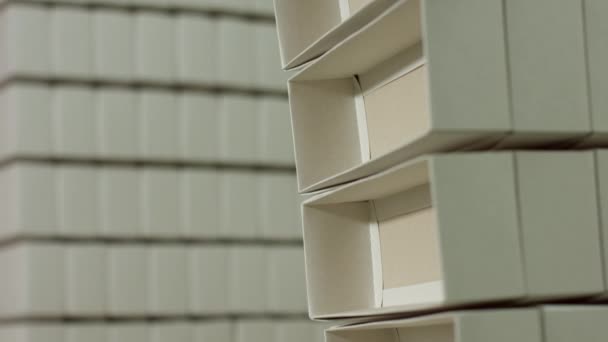 Stack of white rectangular boxes. - Footage, Video