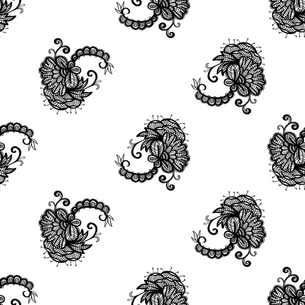 hand drawn floral pattern - Vektor, Bild