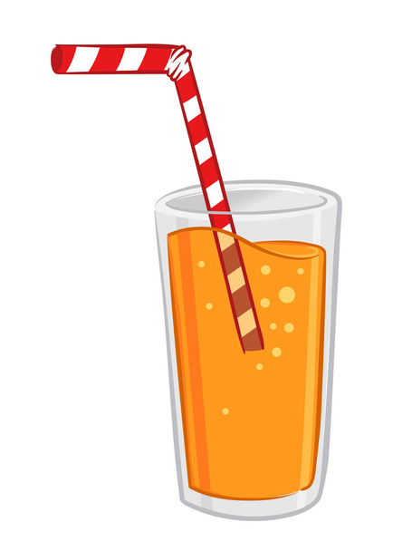 Glass of Orange Juice With Straw - Wektor, obraz