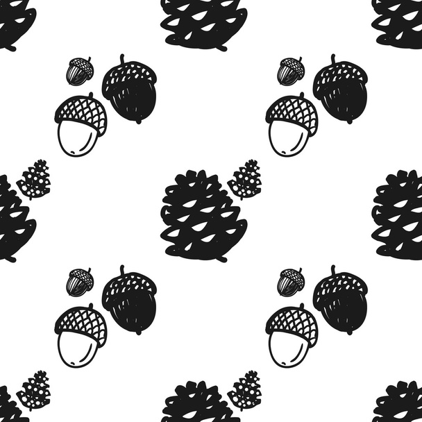cartoon acorns seamless pattern - Vector, afbeelding