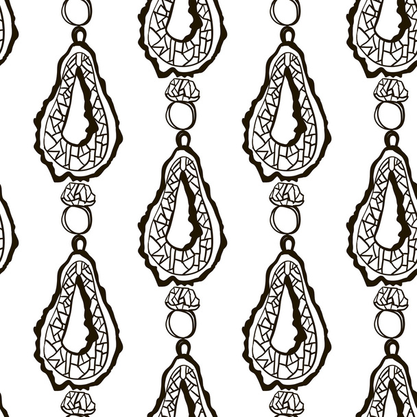  jewellery with crystals seamless pattern - Vektor, Bild