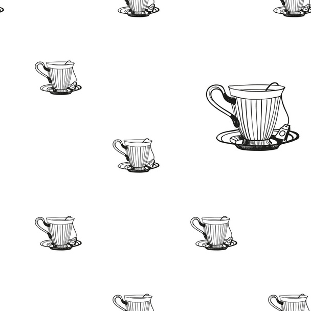  tea cups background  - Vector, afbeelding
