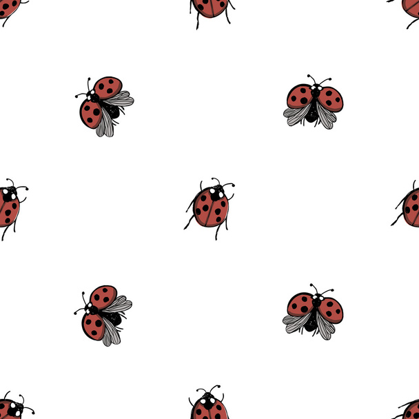 ladybugs seamless pattern  - Vektor, kép