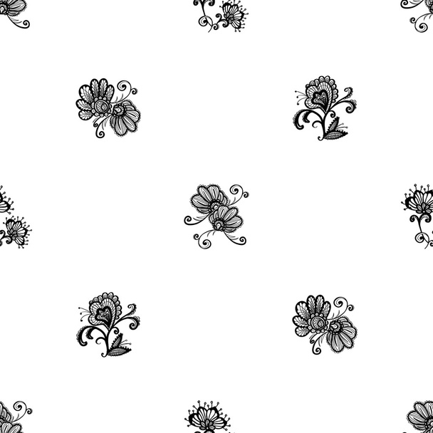 hand drawn floral pattern - ベクター画像