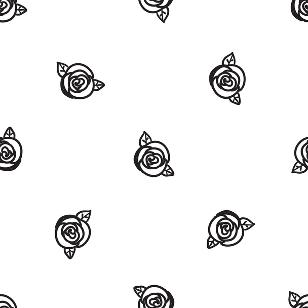 hand drawn rose pattern  - Vector, Image