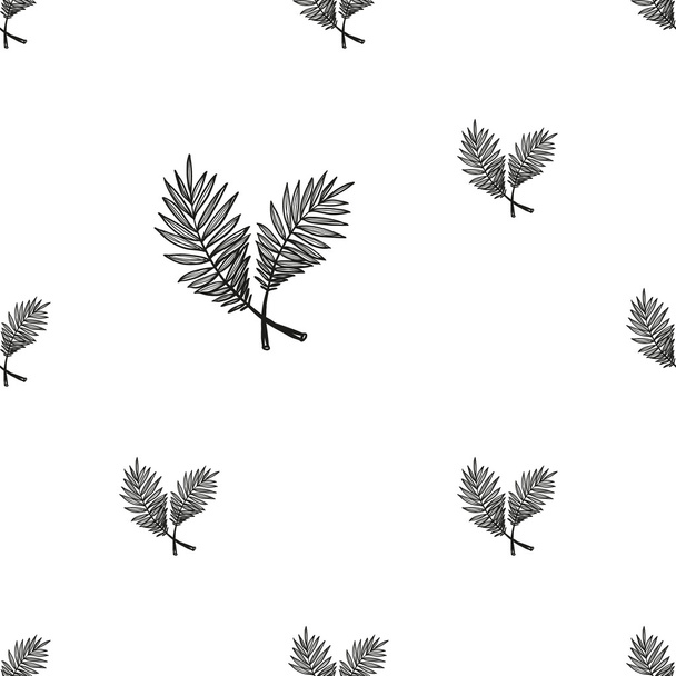 cartoon palm leaves pattern - Vector, imagen