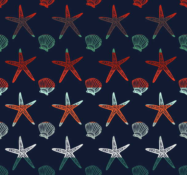 starfish seamless pattern  - Vetor, Imagem