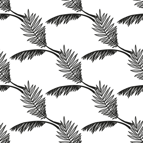cartoon palm leaves pattern - Vektori, kuva
