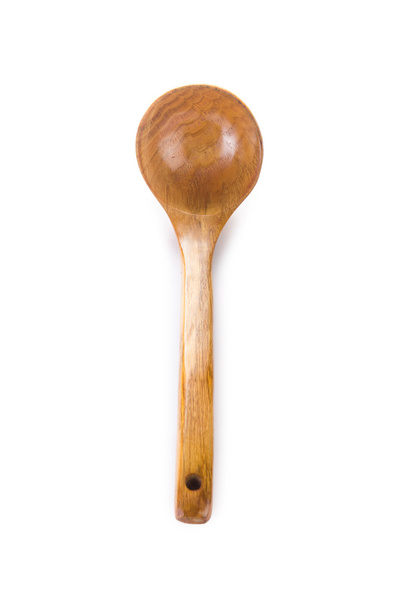 cuchara de madera aislada en blanco - Foto, Imagen