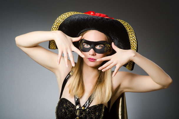Woman in pirate costume - Halloween concept - Fotografie, Obrázek