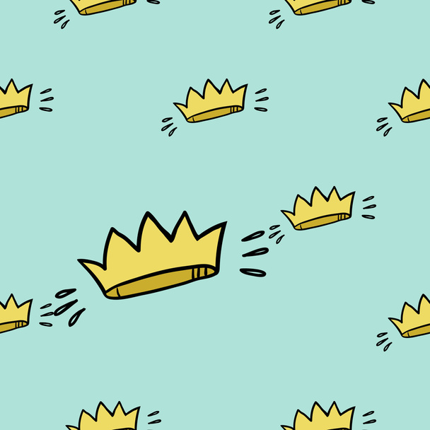 crowns cartoon pattern - Διάνυσμα, εικόνα